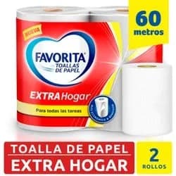 Papel Favorita Toalla Rollo Multiuso 2 Rollos Doble Hoja 22 Mts