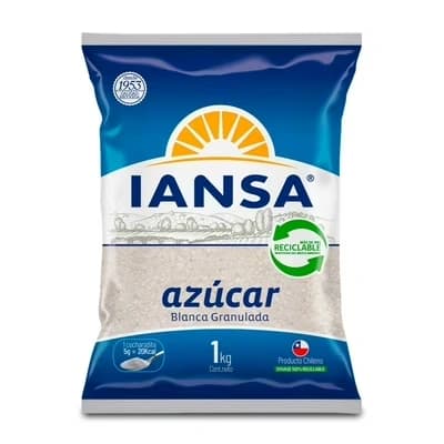 Azúcar Blanca Granulada 1 Kg Iansa