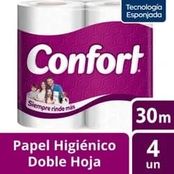 Papel Confort Doble Hoja 4 Rollos 22 Mts
