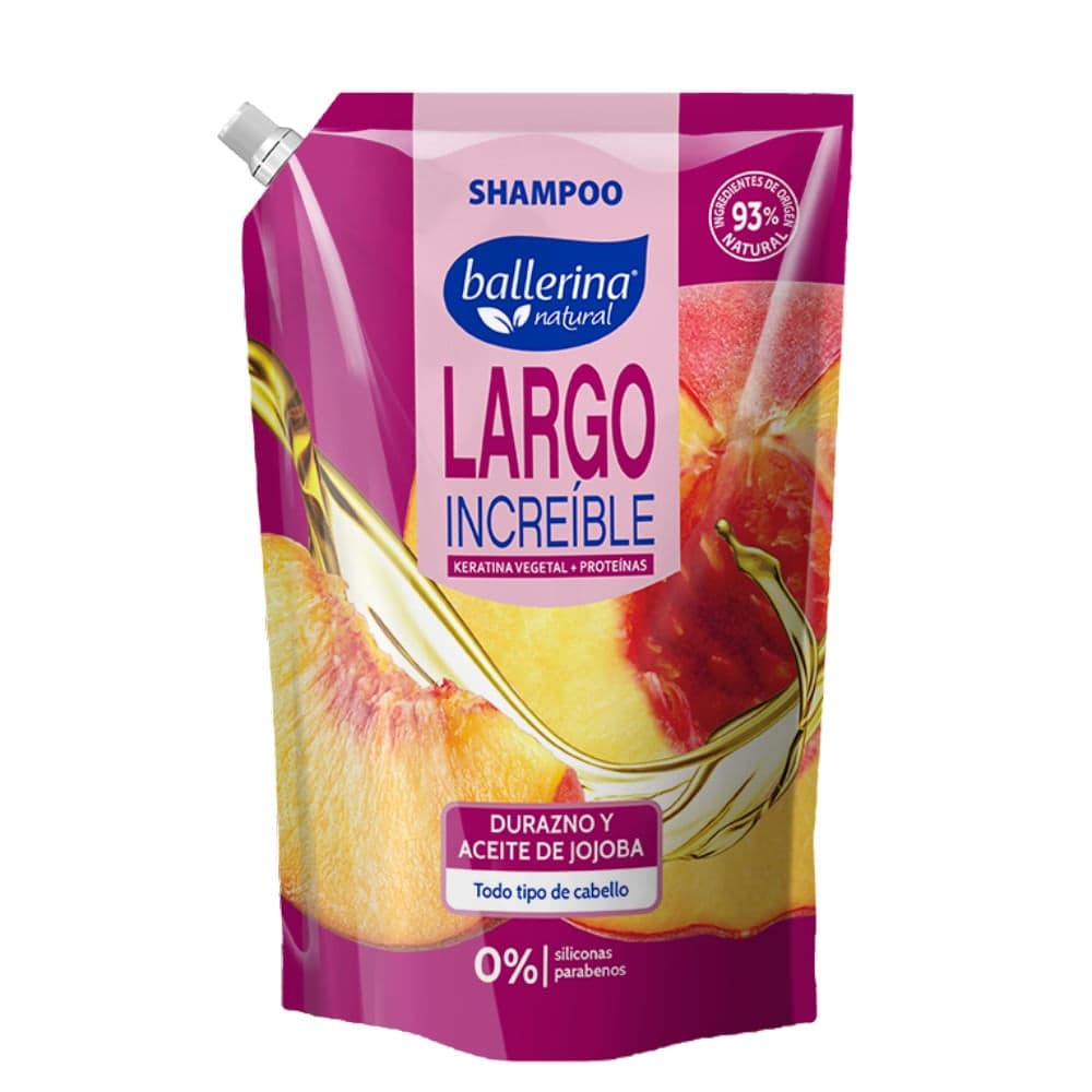 Shampoo Ballerina Durazno Y Aceite De Jojoba 750 Ml