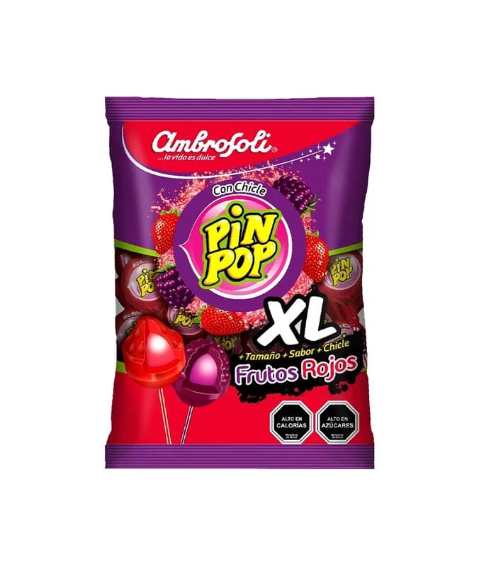 Caramelo Pin Pop Xl Frutos Rojos 576 G
