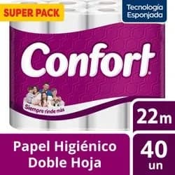 Papel Confort Doble Hoja 4 Rollos 22 Mts Doble Hoja 4 Rollos 22 Mts