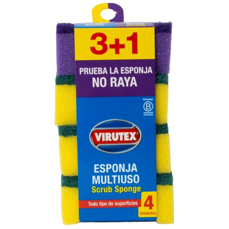 Esponja Multiuso Virutex Pack 4 Un