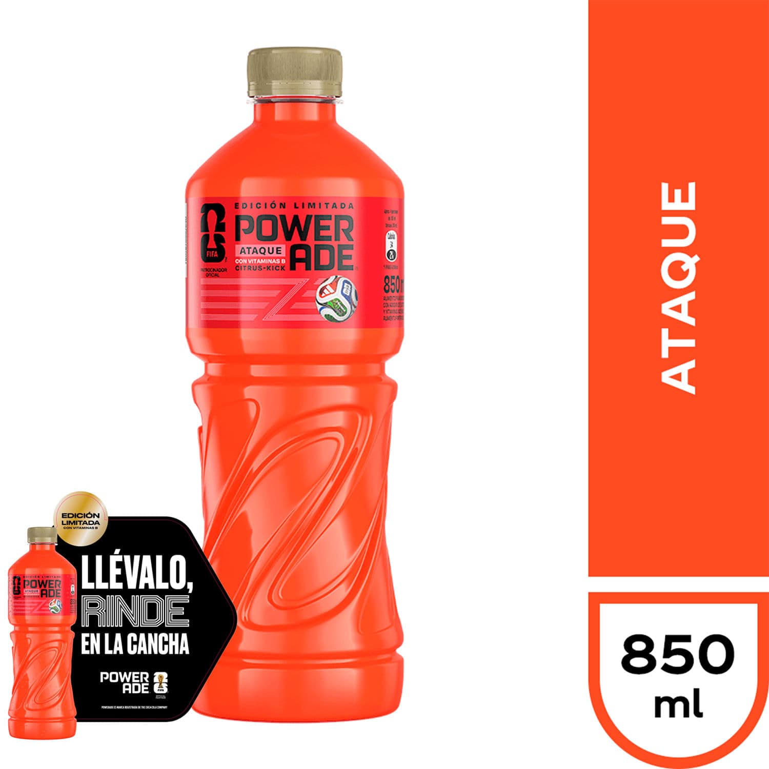 Bebida Isotonica Powerade Rojo Desechable 850 Ml