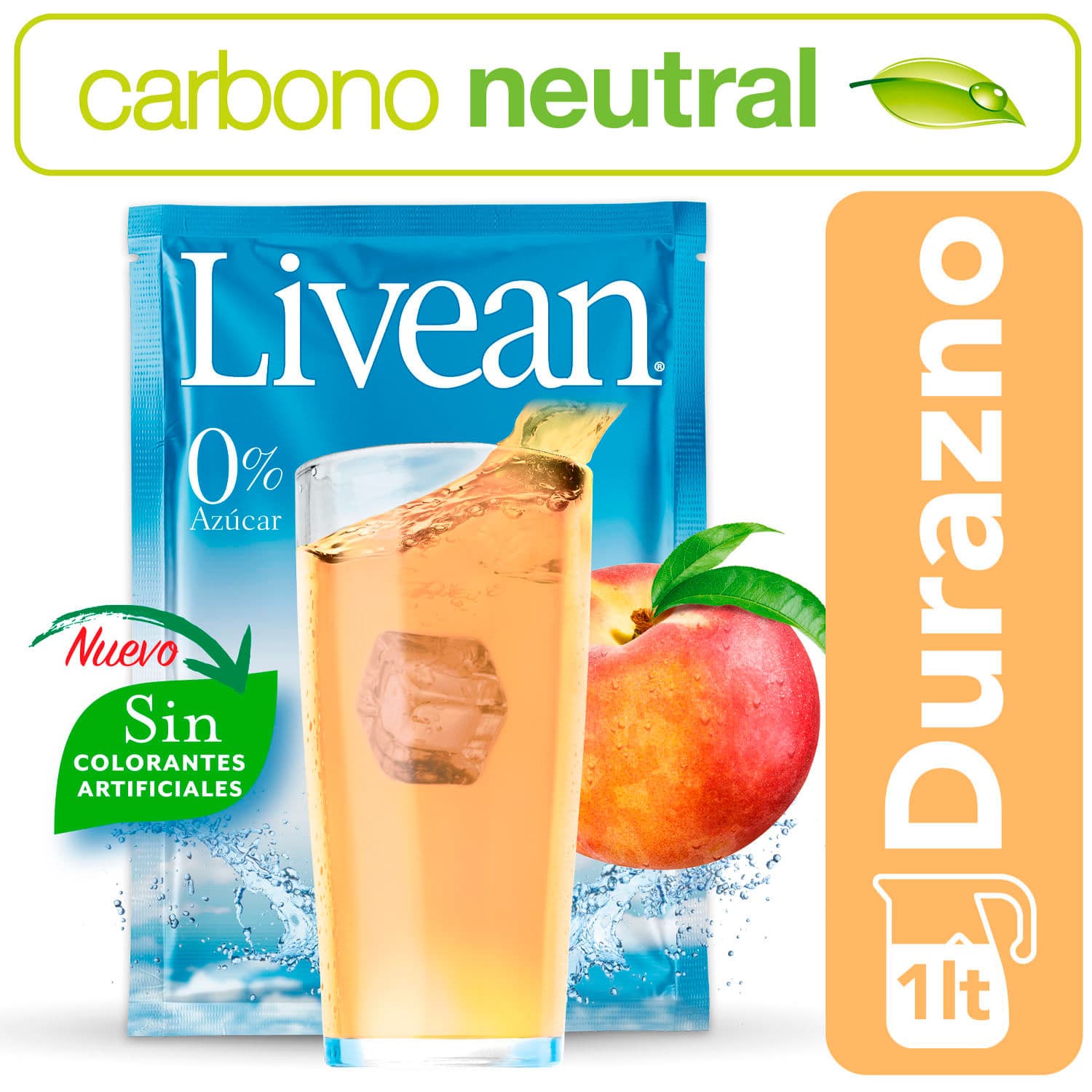 Jugo en Polvo Livean Durazno