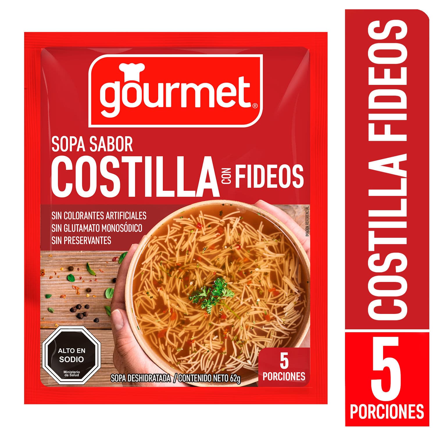 Sopa Gourmet Sabor Costilla Con Fideos