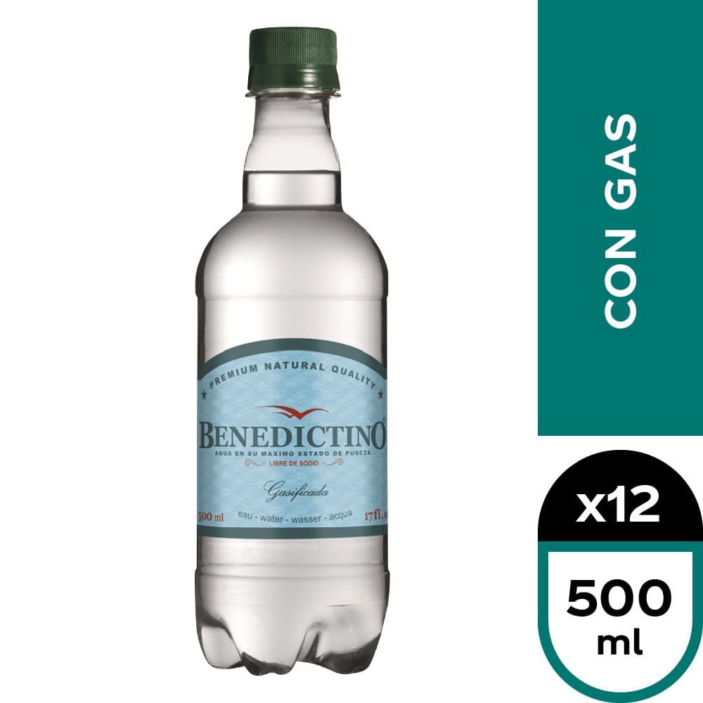 Agua Benedictino Con Gas 500 Ml