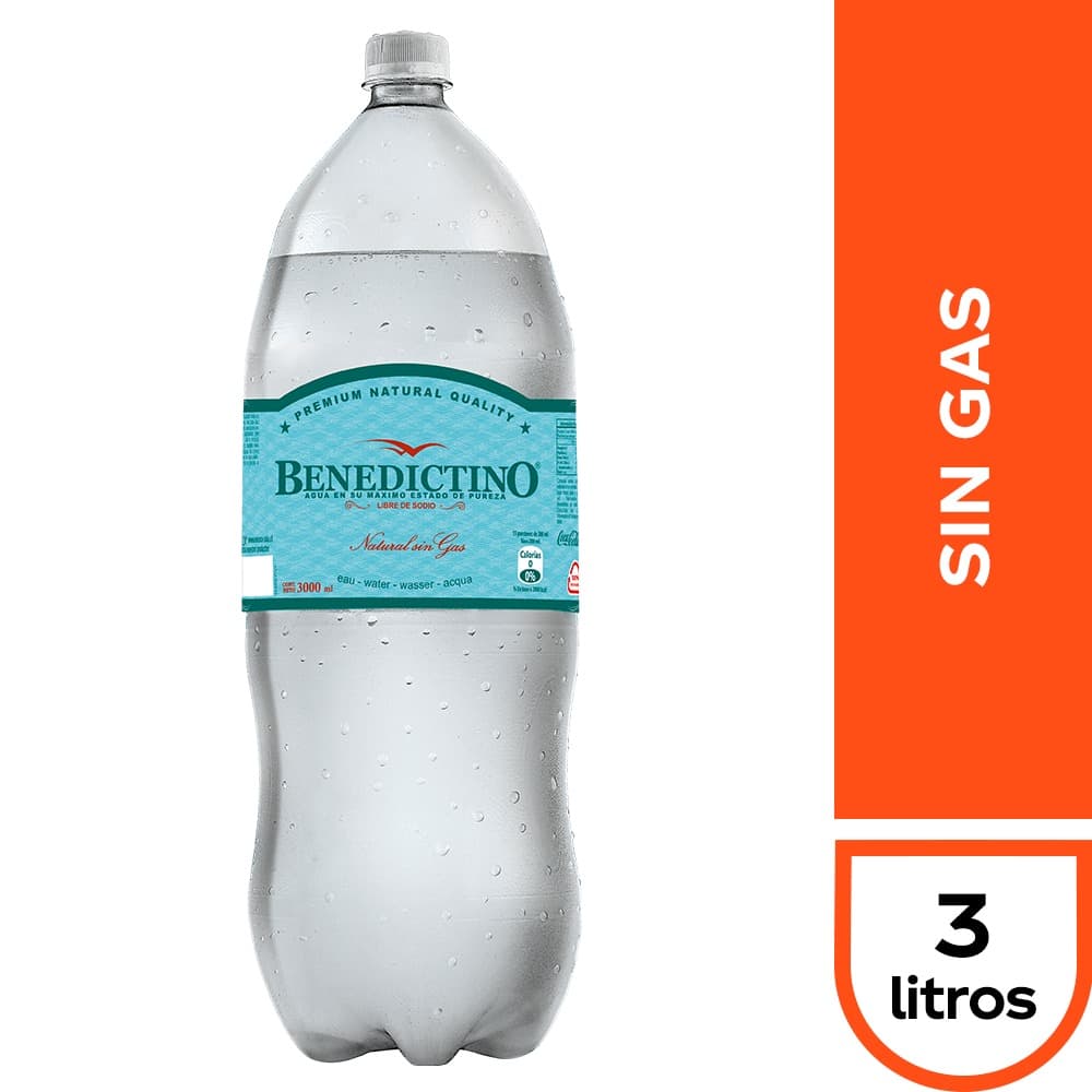 Agua Benedictino Sin Gas 3 L