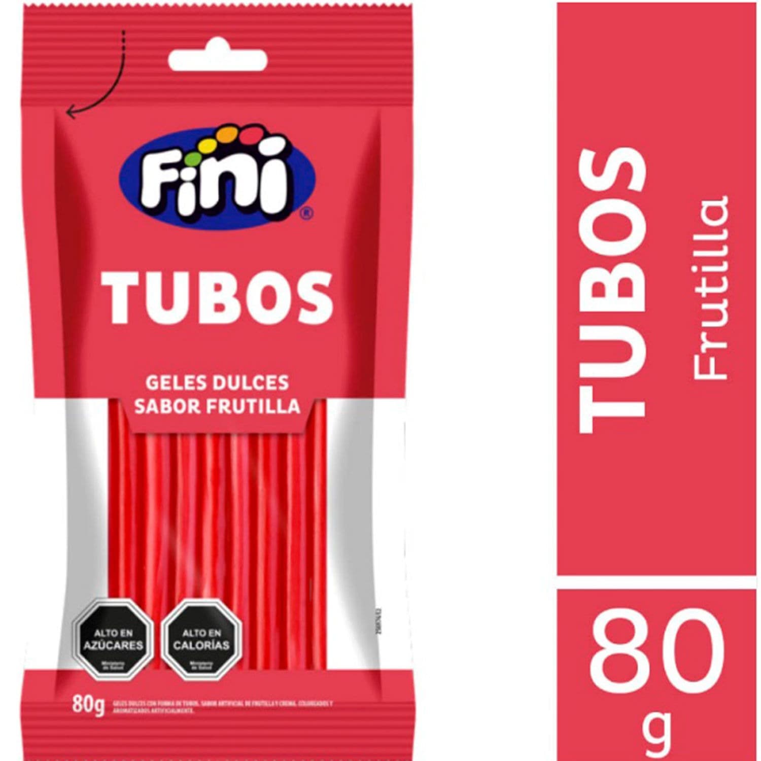 Caramelo Tubos Frutilla 80 G