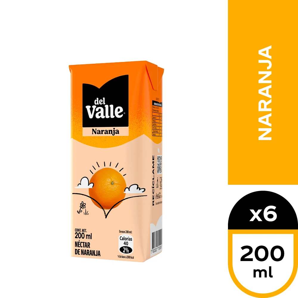 Bebida Nectar del Valle Naranja Caja 200 ML