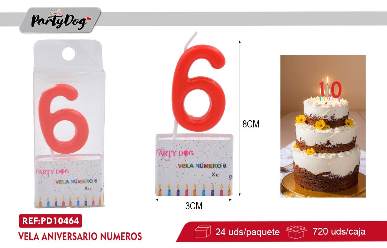 Vela Cumpleanos 6