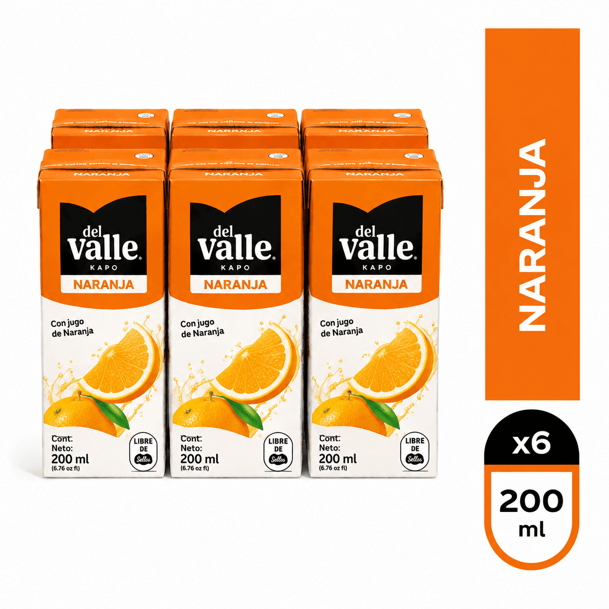 Pack del Valle Naranja 200 ML