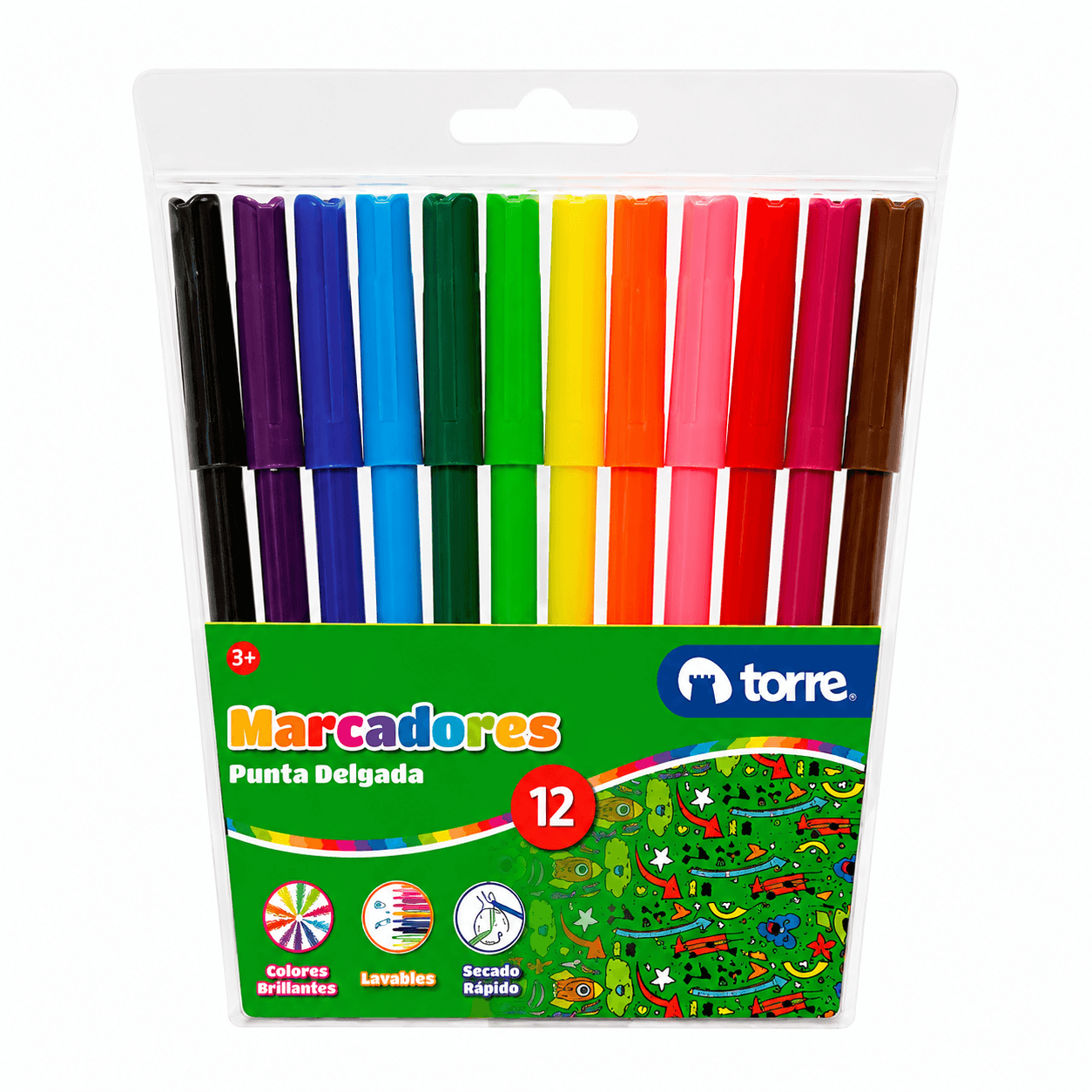 Set Marcadores Torre Ms 12 Unidades