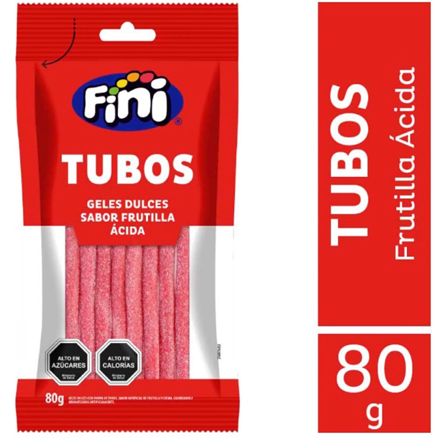 Tubos Fini Sabor Frutilla 80 G