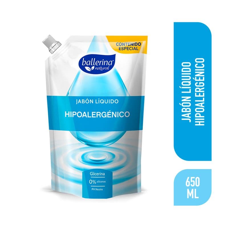Jabon Ballerina Hipoalergenico Extra Suave 650 ML