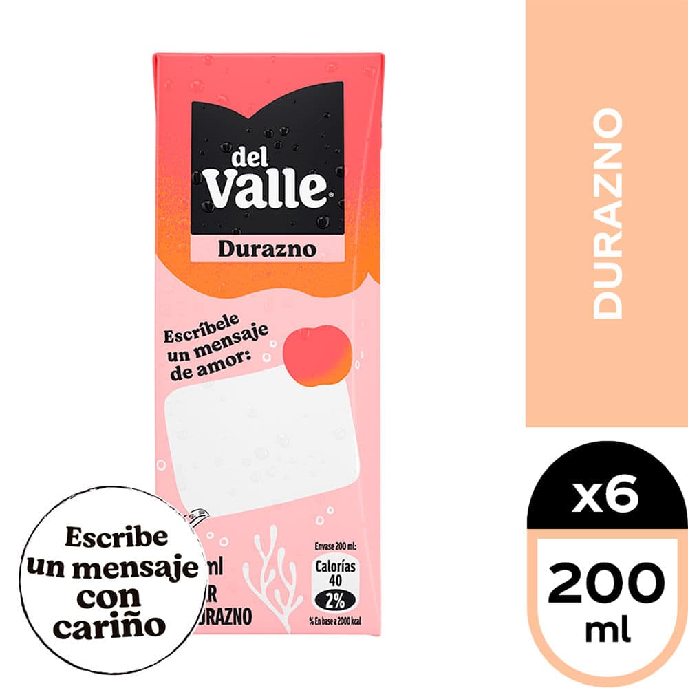 Pack Del Valle Durazno 200 Ml