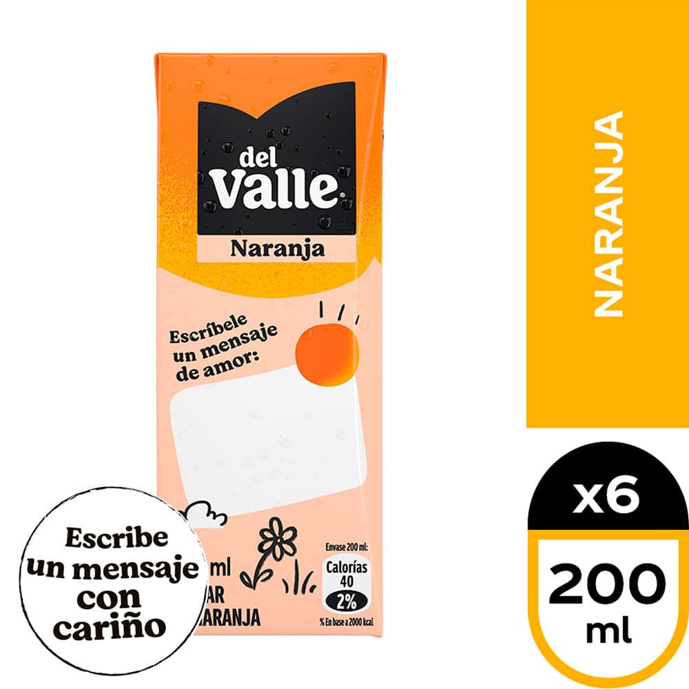 Pack Del Valle Naranja 200 Ml