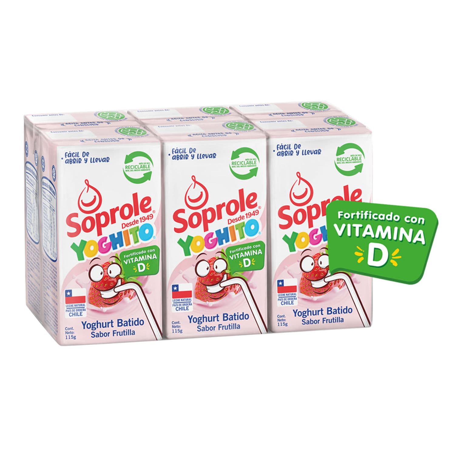 Yogurt Batido Yoghito Soprole Frutilla 115 G