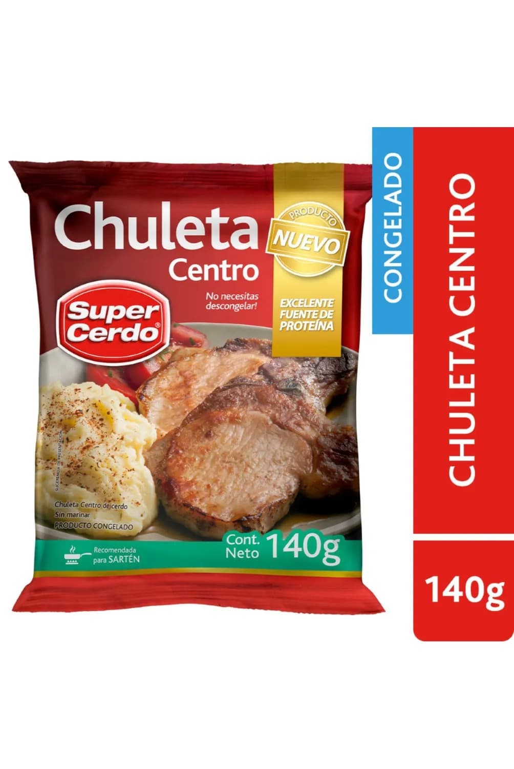 Chuleta Centro Cerdo Congelada Super Cerdo Flowpack 142G Aprox C/U