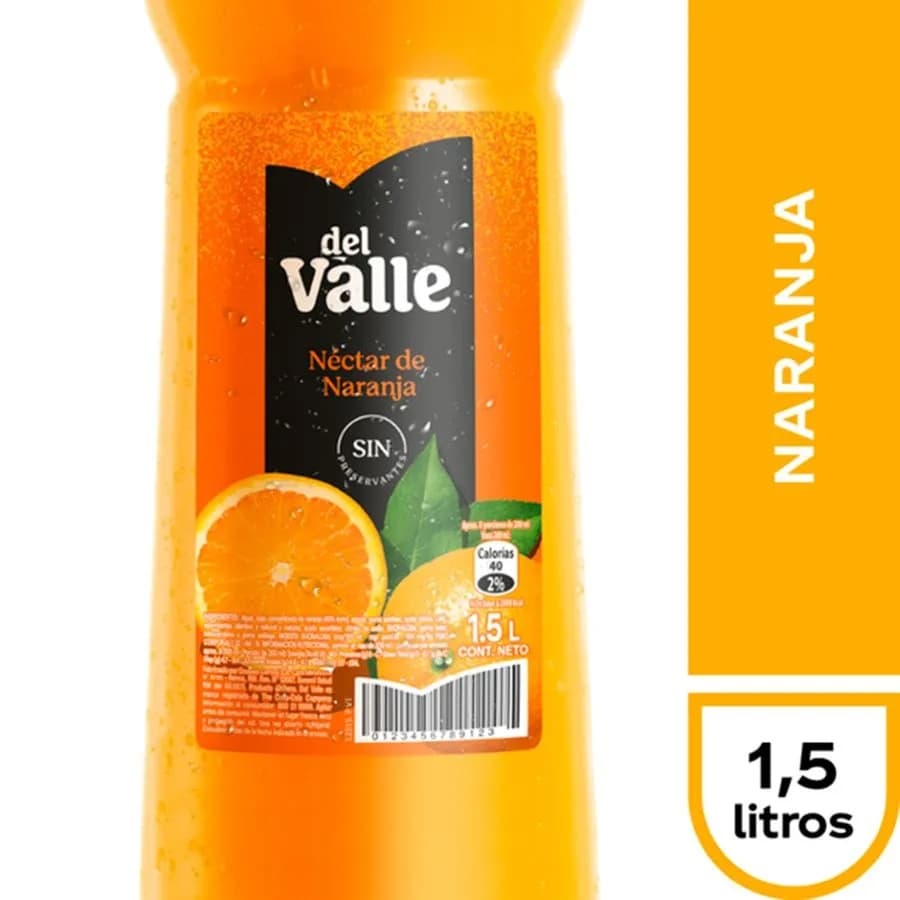 Bebida Nectar del Valle Naranja Desechable 1.5 L