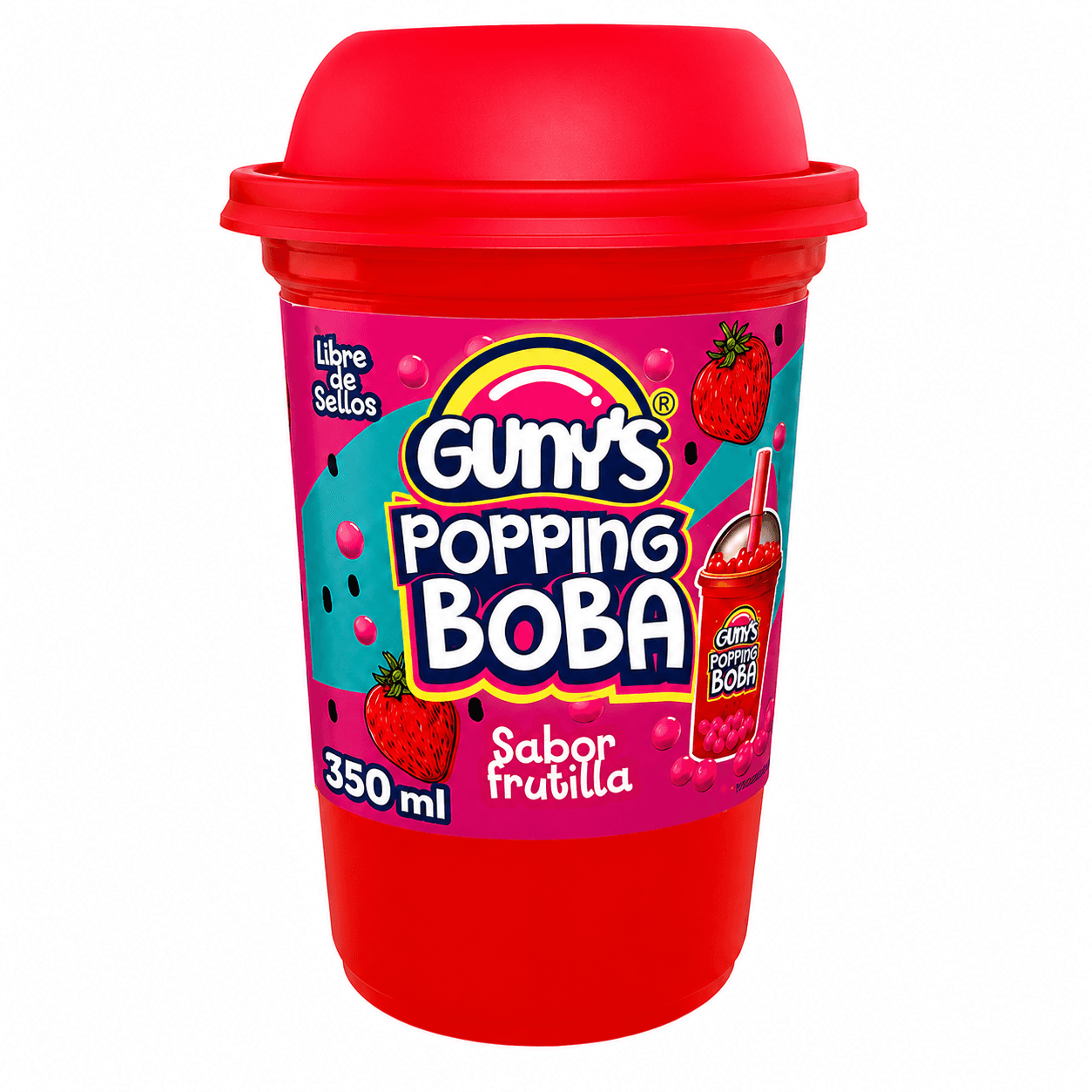 Caramelo Gunys Popping Boba Drink Frutilla 350 ML