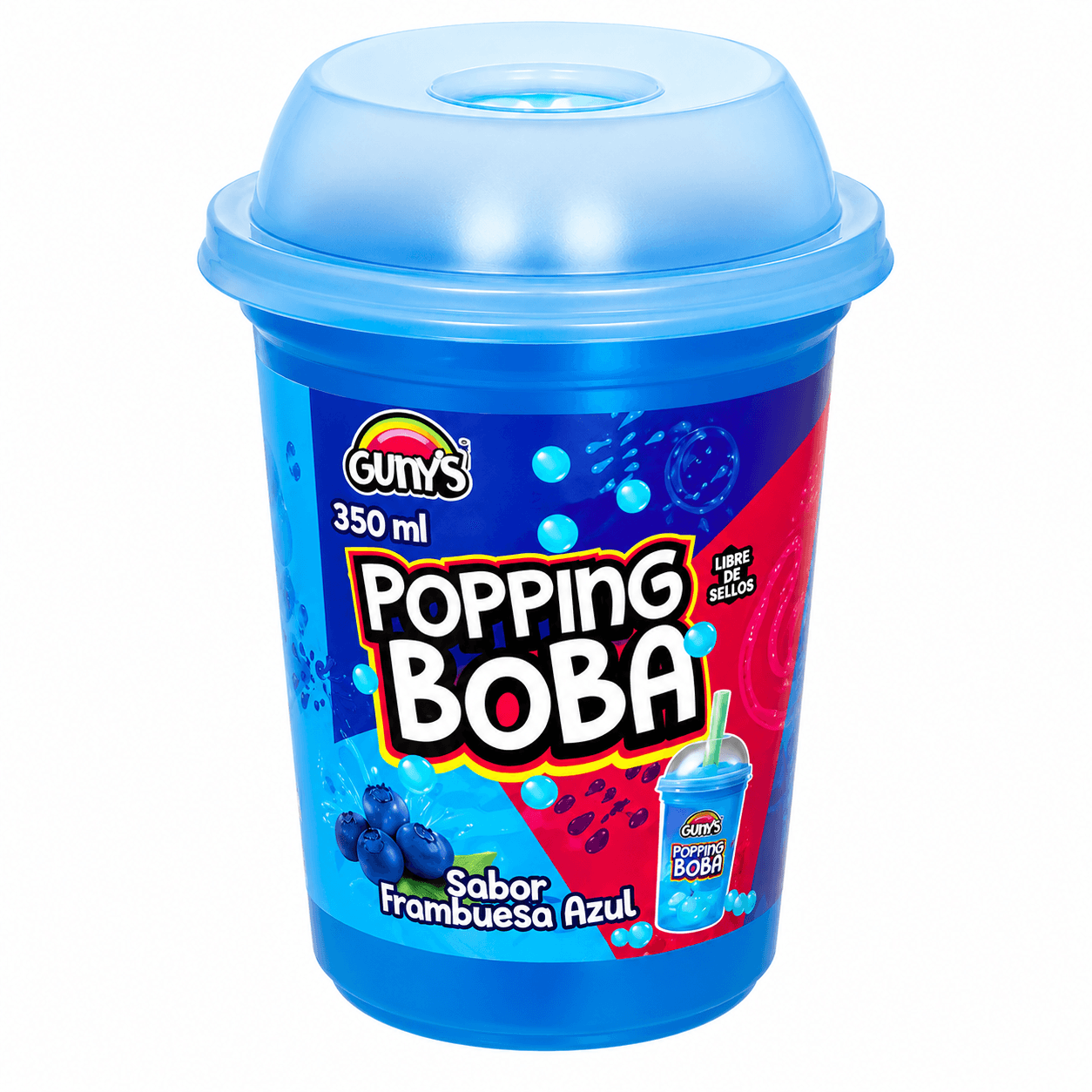Caramelo Gunys Poppingboba Drink Frambuesa 350 ML
