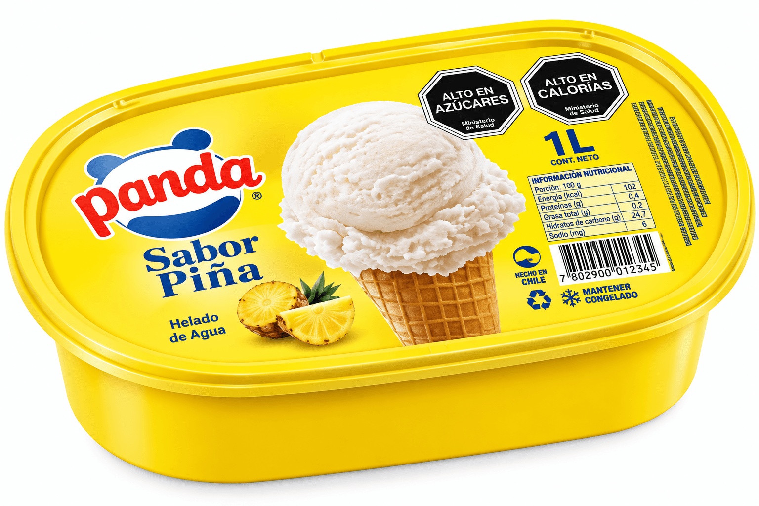 Cassata Helado Panda Piña 1 Lt